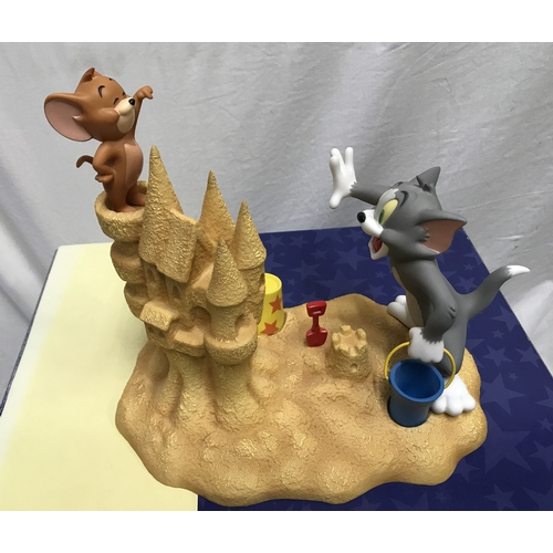 250A - A Wedgwood Tom and Jerry figure, King of the castle. 20cms h, base 23 x 25cms. Mint and boxed.