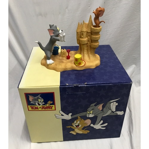 250A - A Wedgwood Tom and Jerry figure, King of the castle. 20cms h, base 23 x 25cms. Mint and boxed.