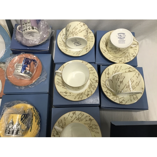 280B - Wedgwood, Grand Tour collection. 6 decorative plates 20.5cms w, 6 coffee cup and saucers and Bicente... 