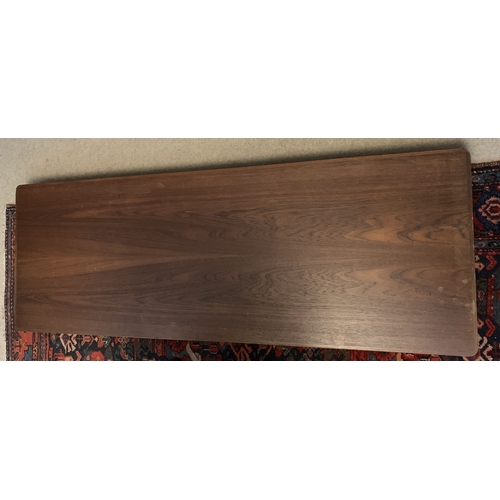 1286 - A mid Century Trich rosewood long John coffee table. Made in Denmark, 150 x 54cms,