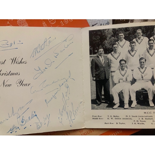 766 - Collection of cricket programmes and magazines, signed photos, MCC South Africa 1956, signed paper w... 