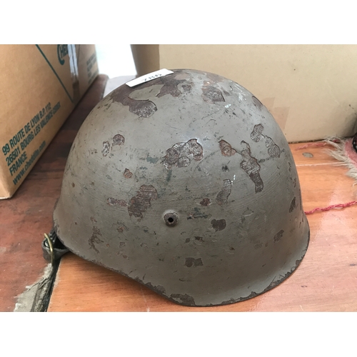 786 - A WW II Italian Military helmet.