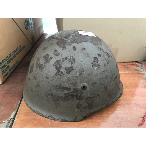 786 - A WW II Italian Military helmet.