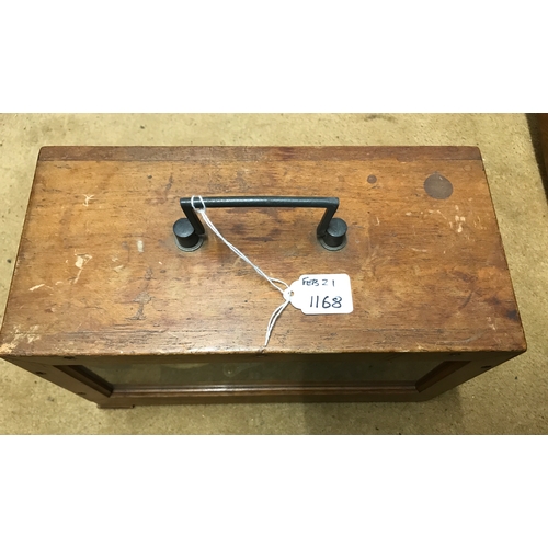 1168 - Vintage barograph. 17 x 28cms with brass carrying handle.