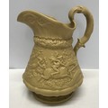 W Ridgeway relief moulded jug of Tam O'Shanter with impressed stamp 1835. 23 cm H.