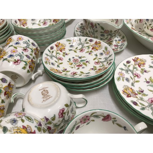16 - Minton Haddon Hall dinner and tea ware, vases, pin dish, trinket box. 72 pieces. John Wadsworth desi... 
