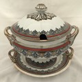 A Victorian lidded tureen on a plate stand. J. & M.P. & Co Ltd. Bracelet design. Stands on plate 29c... 