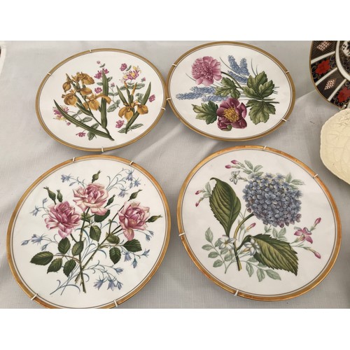40 - A selection of decorative plates to include Royal Crown Derby Imari 27cm, four Spode Garden Flowers ... 