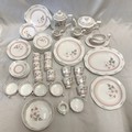 A selection of Queens bone china Francine pattern china to include 67 pieces.