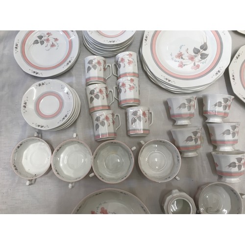 43 - A selection of Queens bone china Francine pattern china to include 67 pieces.