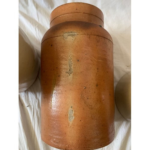 115 - Four various earthenware pots to include one Doulton & Co. Lambeth, Bristol. Tallest 30cms h.