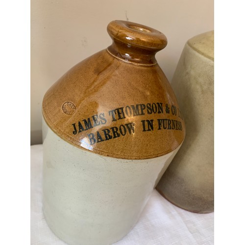 117 - Two earthenware jars, one marked James Thomson and Co. Ltd Barrow In Furness and impressed mark Skey... 