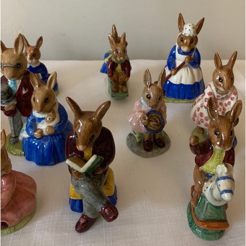 124 - Fourteen Royal Doulton Bunnykins figures to include Storytime, Tally Ho, Sleepytime, Grandpa's Story... 