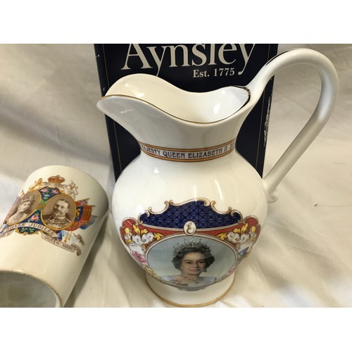 130 - A selection of Royal commemorative ware including an Aynsley jug 2002, Wedgewood pin dishes. Crown S... 