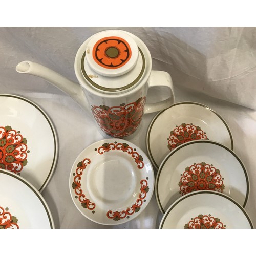 135 - J G Meakin mid century dinner ware and part cofffee set to include 2 x tureens, meat plate 30.5cms, ... 