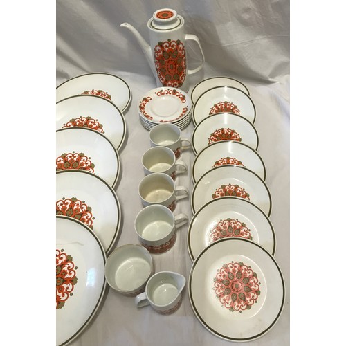 135 - J G Meakin mid century dinner ware and part cofffee set to include 2 x tureens, meat plate 30.5cms, ... 