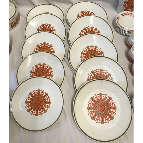 135 - J G Meakin mid century dinner ware and part cofffee set to include 2 x tureens, meat plate 30.5cms, ... 