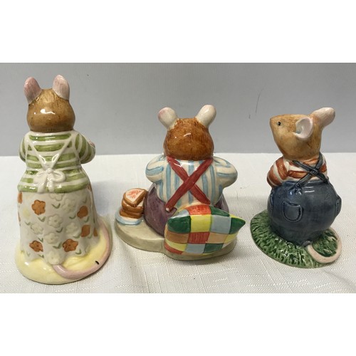 155 - Three Royal Doulton Brambly Hedge figurines to include: Mrs Toadflax DBH 11, Mr Toadflax DBH 46 and ... 