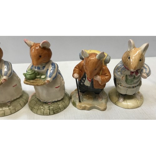 156 - Five Royal Doulton Brambly Hedge figures to include: Mrs Apple DBH 3, 2 x Mrs Apple DBH 47, Mr Apple... 