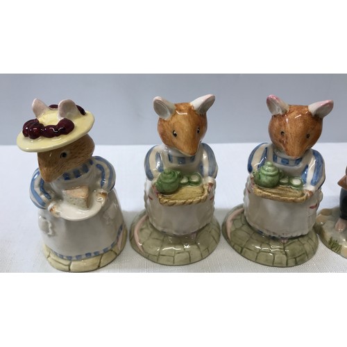 156 - Five Royal Doulton Brambly Hedge figures to include: Mrs Apple DBH 3, 2 x Mrs Apple DBH 47, Mr Apple... 