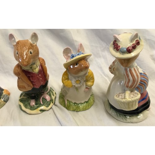 158 - Five Royal Doulton Brambly Hedge figures to include : Poppy Eyebright DBH 1, Old Mrs Eyebright DBH 9... 