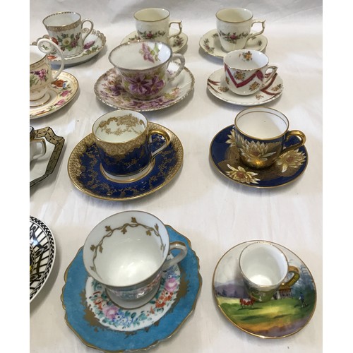 162 - A collection of 26 fine china cups and saucers to include, Royal Worcester, Wedgewood, Limoges, Dres... 