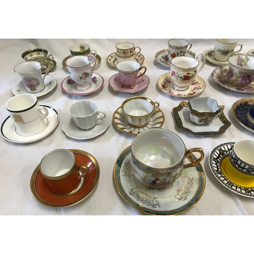 162 - A collection of 26 fine china cups and saucers to include, Royal Worcester, Wedgewood, Limoges, Dres... 