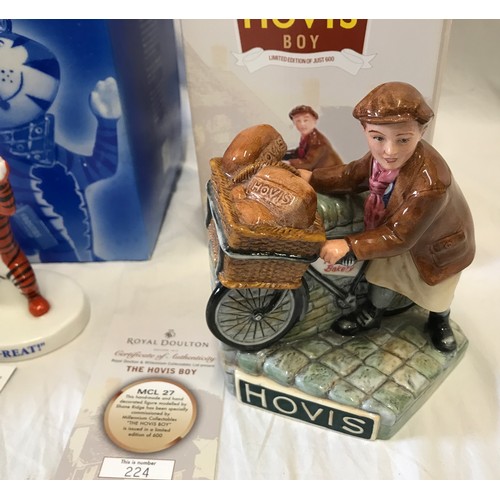 180 - Royal Doulton figures to include The Hovis Boy MCL27 16cm h Ltd Edition 224 of 600, Tony the Tiger M... 