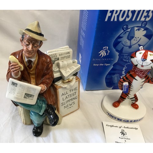 180 - Royal Doulton figures to include The Hovis Boy MCL27 16cm h Ltd Edition 224 of 600, Tony the Tiger M... 