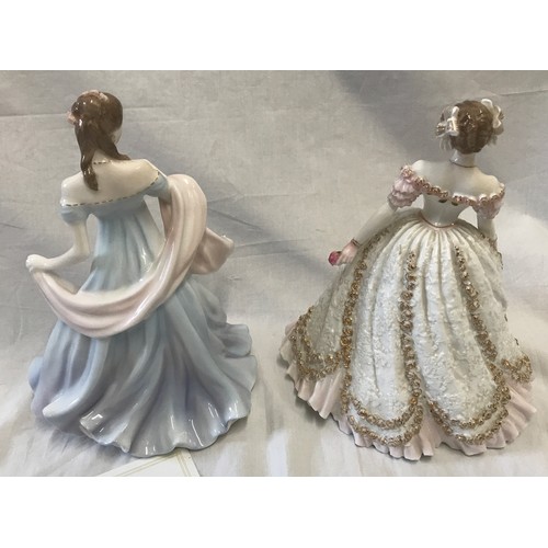 189 - Two Royal Worcester figurines with all my heart 23cms h CW504 Ltd Edition 5882 of 12500 and Sweetest... 