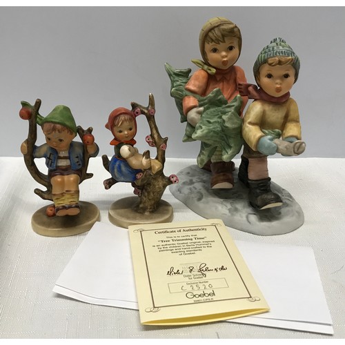 197 - Goebel figurines, Berta Hummel's Tree Trimming Time, with certificate number C2520 approx 15.5cms h ... 