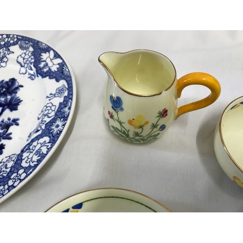 207 - Crown Staffordshire floral patterned part coffee set to include coffee pot 19cms h, milk jug and sug... 