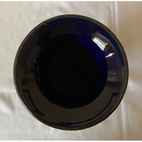 210 - A Royal Doulton blue glazed vase, 1901-1922. 32cms h.