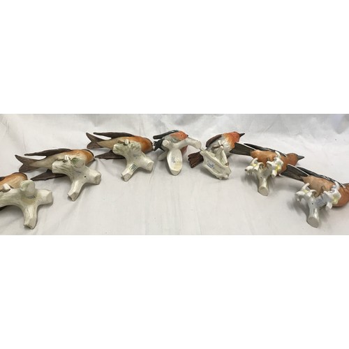 212 - Goebel of West Germany Wildlife collection of 7 ceramic birds, tallest approx 12.5cms.