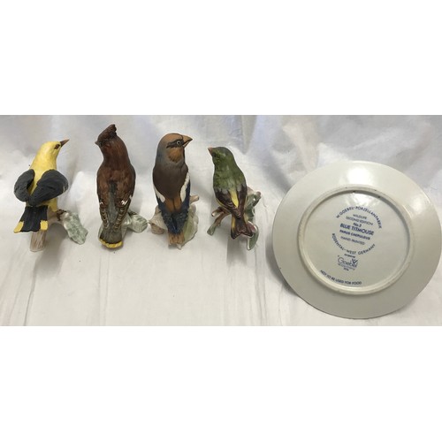 213 - Goebel of West Germany Wildlife collection of 4 ceramic birds, tallest approx 17.5cms together with ... 