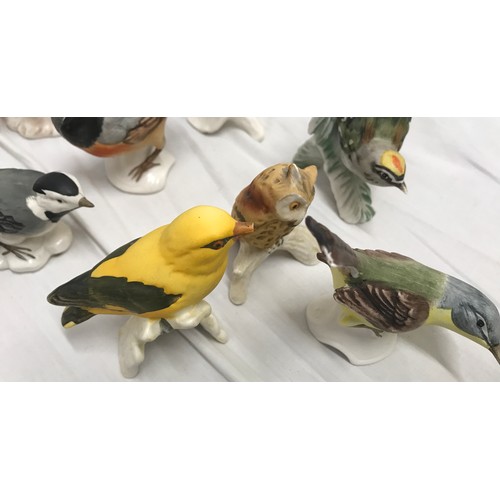 217 - Goebel of West Germany Wildlife collection of 24 ceramic birds, tallest approx 12.5cms. All with Goe... 