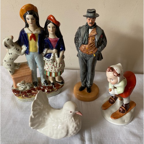 219 - A selection of ceramics comprising a Royal Doulton figurine 