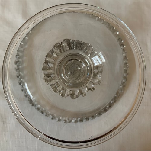 271 - A Georgian glass tazza circa 1800 with folded foot. 21cms h.