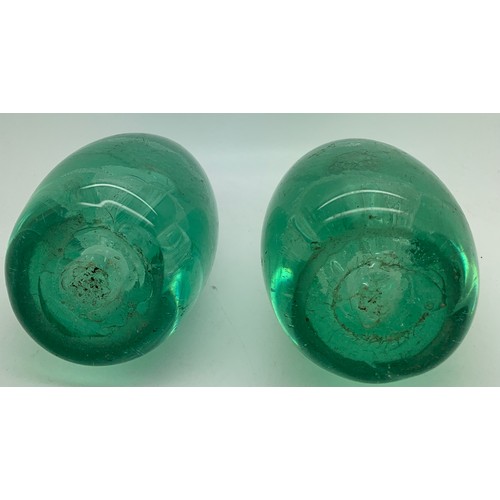 276 - Two 19thC glass dumps approx 11cms h.