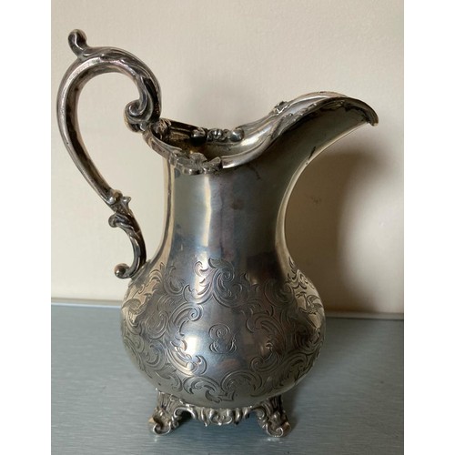 304 - Victorian silver cream jug by John & Geo. Angell 1846 16.5 cm high 249 gms.