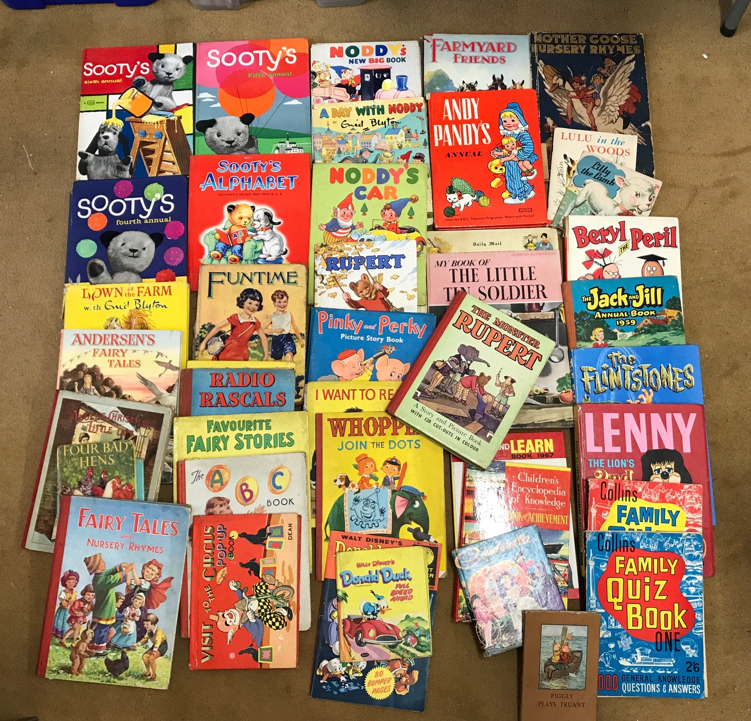 Collection of children's annuals and fiction books, Sooty, Andy Pandy,  Pinky and Perky, Rupert Monst