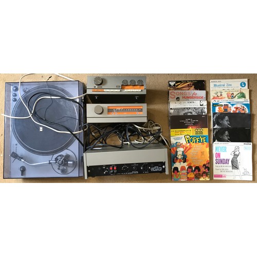 911 - A collection of electronics to include a National Technics Direct Drive Turntable System SL-1800 tog... 