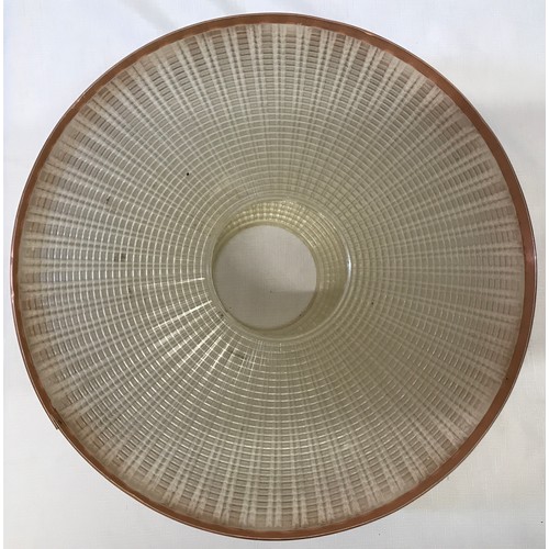 972 - A copper coloured retro ceiling light pendant c1960-70, maker unknown with texture clear plastic top... 