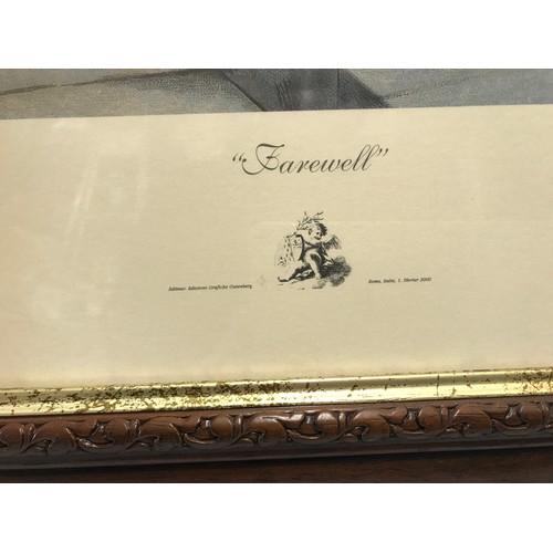 1254 - A pair of reproduction prints, Victorian Lady's Welcome and Farewell printed circa 2000 Rome, Italy.... 