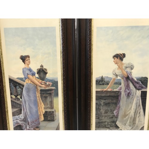 1254 - A pair of reproduction prints, Victorian Lady's Welcome and Farewell printed circa 2000 Rome, Italy.... 