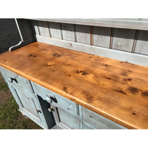 blue painted welsh dresser Vintage Juniper Ash Ducal Welsh Dresser