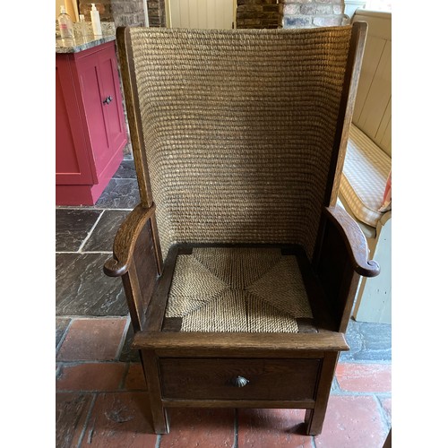 1500 - A 19thC Orkney chair. 107 h x 58cms w. Height to seat 41cms h.