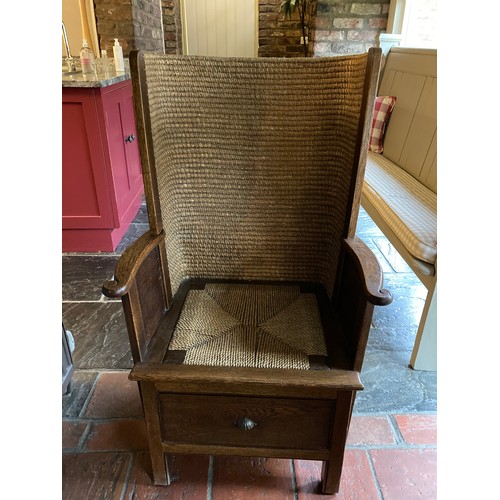 1500 - A 19thC Orkney chair. 107 h x 58cms w. Height to seat 41cms h.