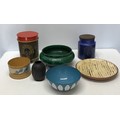 A bright green Shchesterware pottery bowl/planter 23cm w x 11cm h. marked to base SHCHESTERWARE, S&E... 