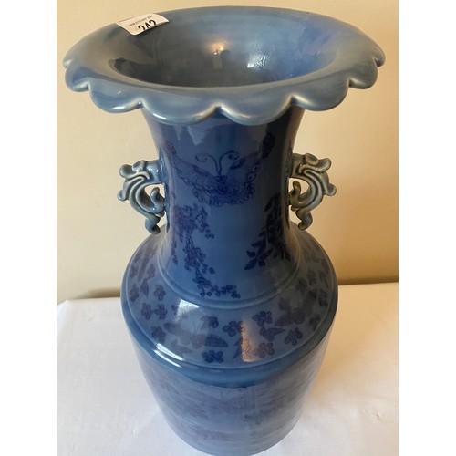 242 - A large 18th/19thC Chinese powder blue rouleau vase, 55cms h.